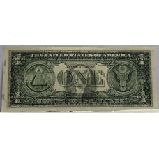 UNITED STATES OF AMERICA 2006 . ONE 1 DOLLAR BANKNOTE . ERROR . WET INK TRANSFER